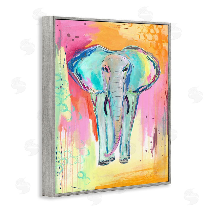 Jennifer McCully | Colorful Elephant with Abstract Pattern