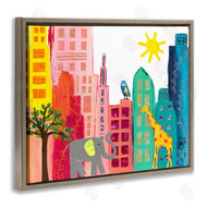 Jennifer McCully | Colorful Safari Animal City Scene