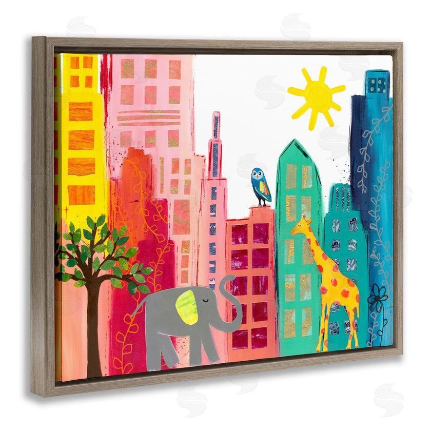 Jennifer McCully | Colorful Safari Animal City Scene