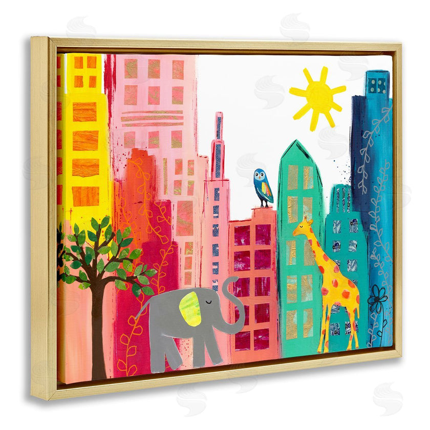 Jennifer McCully | Colorful Safari Animal City Scene