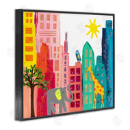 Jennifer McCully | Colorful Safari Animal City Scene