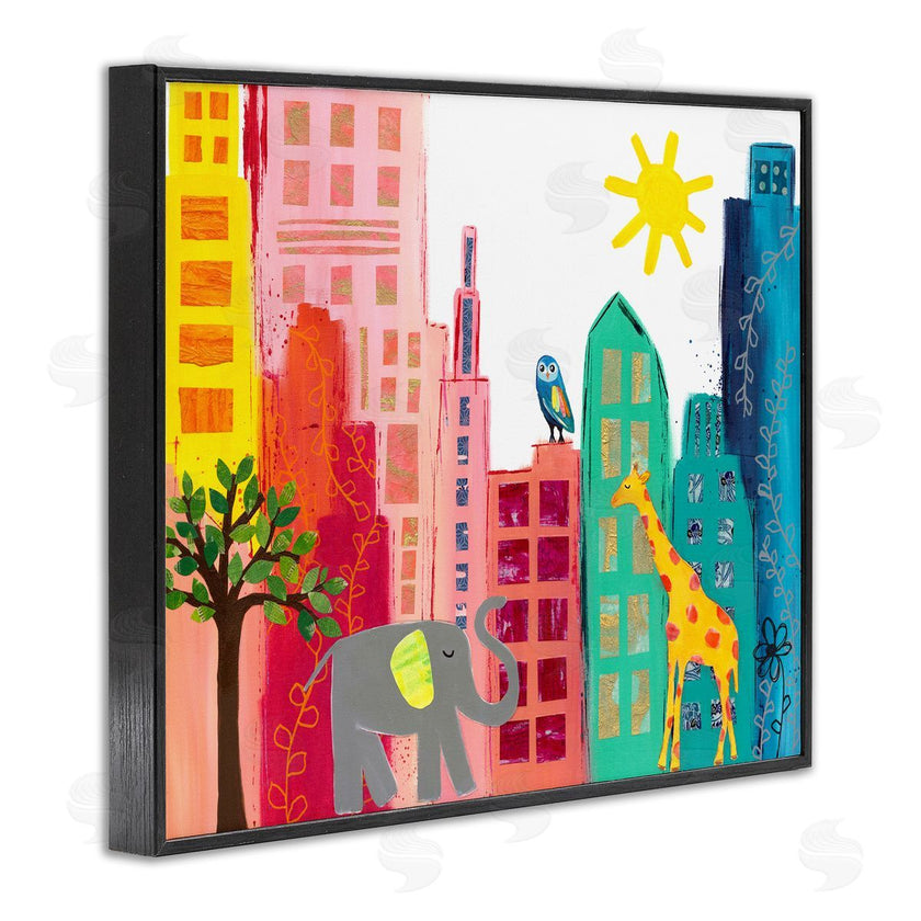 Jennifer McCully | Colorful Safari Animal City Scene