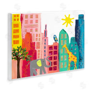 Jennifer McCully | Colorful Safari Animal City Scene