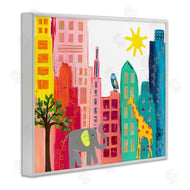 Jennifer McCully | Colorful Safari Animal City Scene