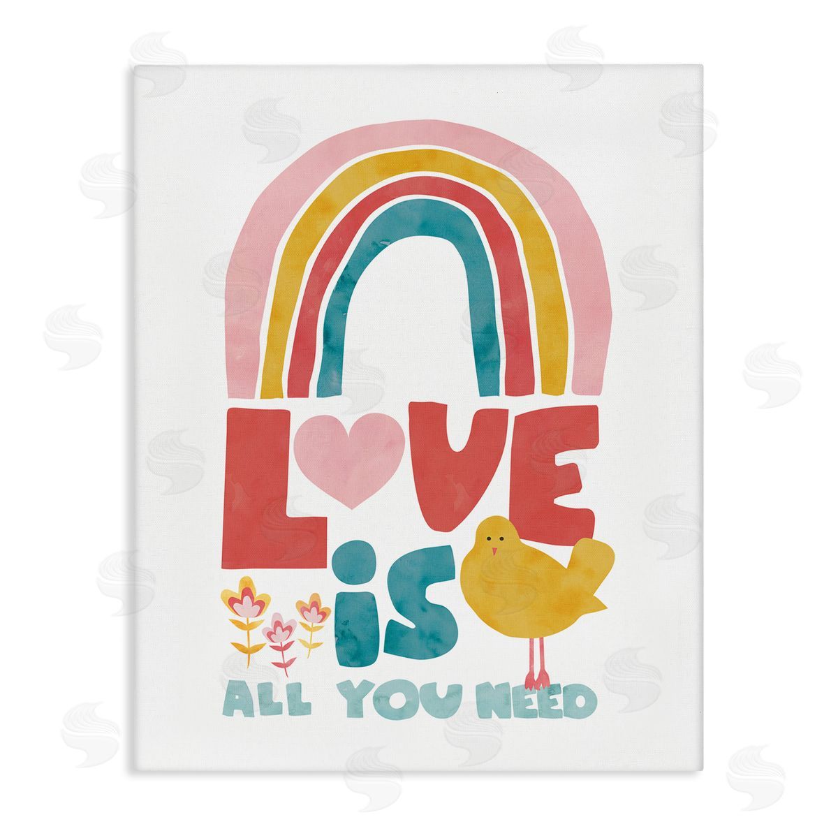 Rainbow Love Is All You Need Canvas Wall Art, Home Decor by Jennifer McCully