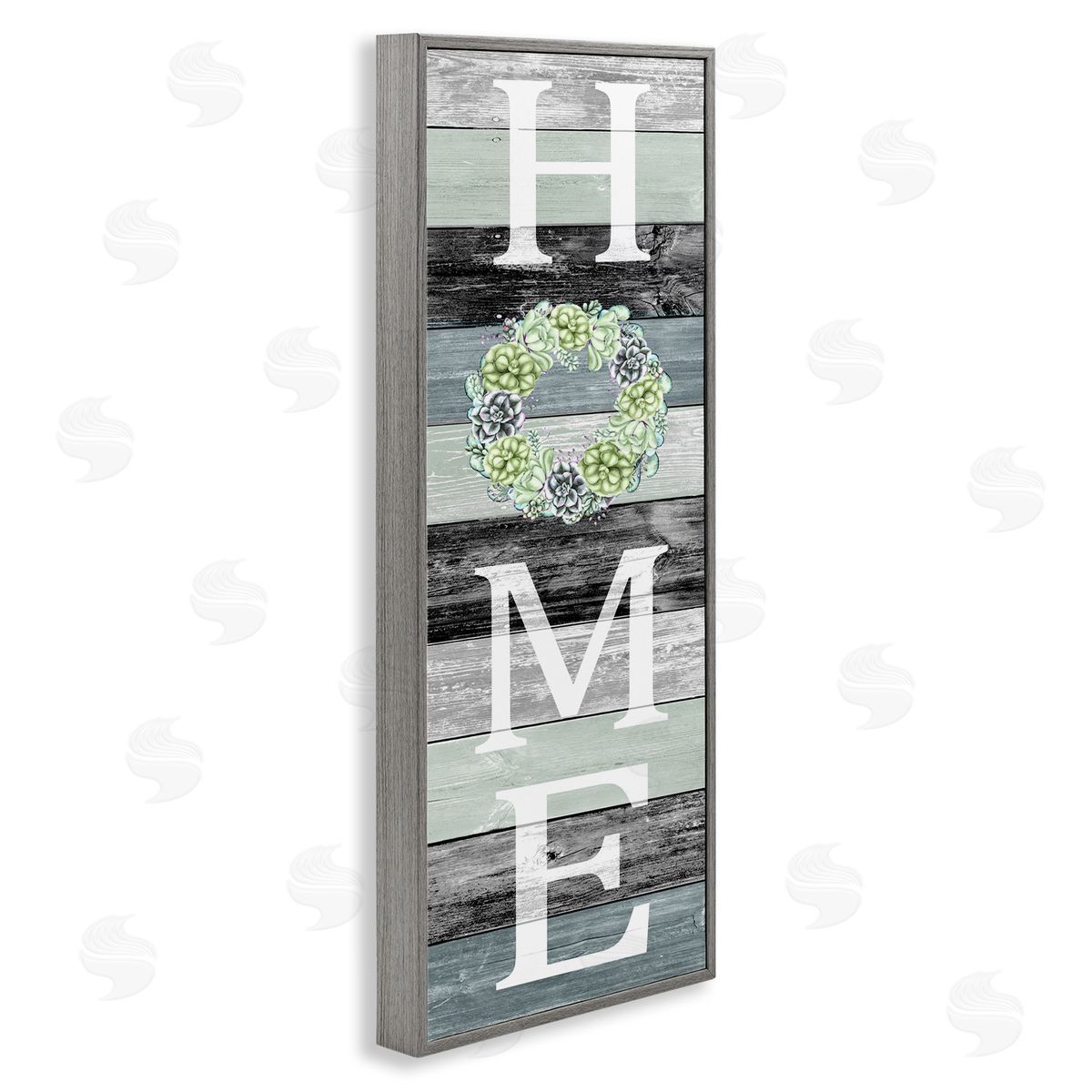 Welcome Home Succulent Accent Grey Frame Print Wall Art, Home Decor by Kim Allen