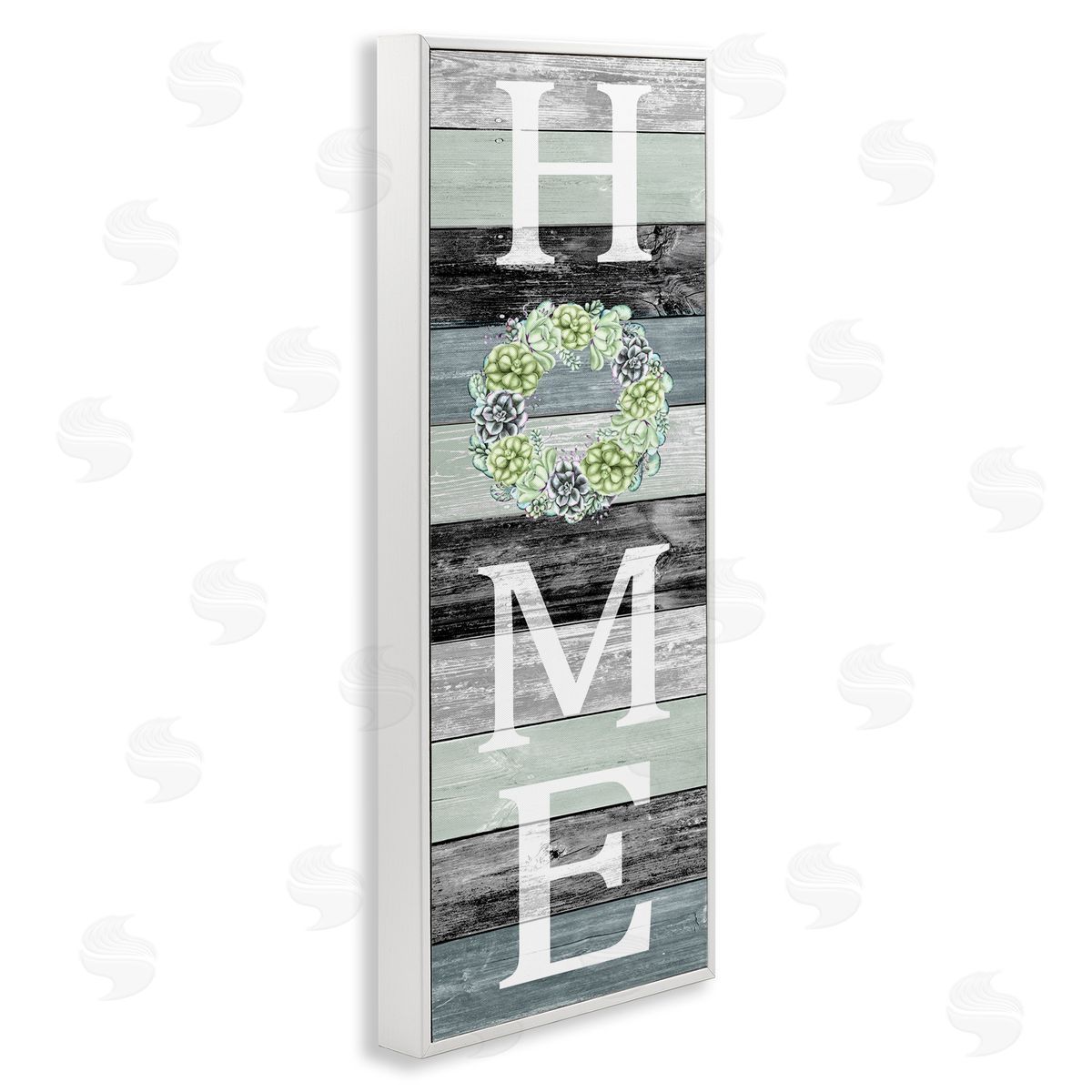 Welcome Home Succulent Accent White Frame Print Wall Art, Home Decor by Kim Allen