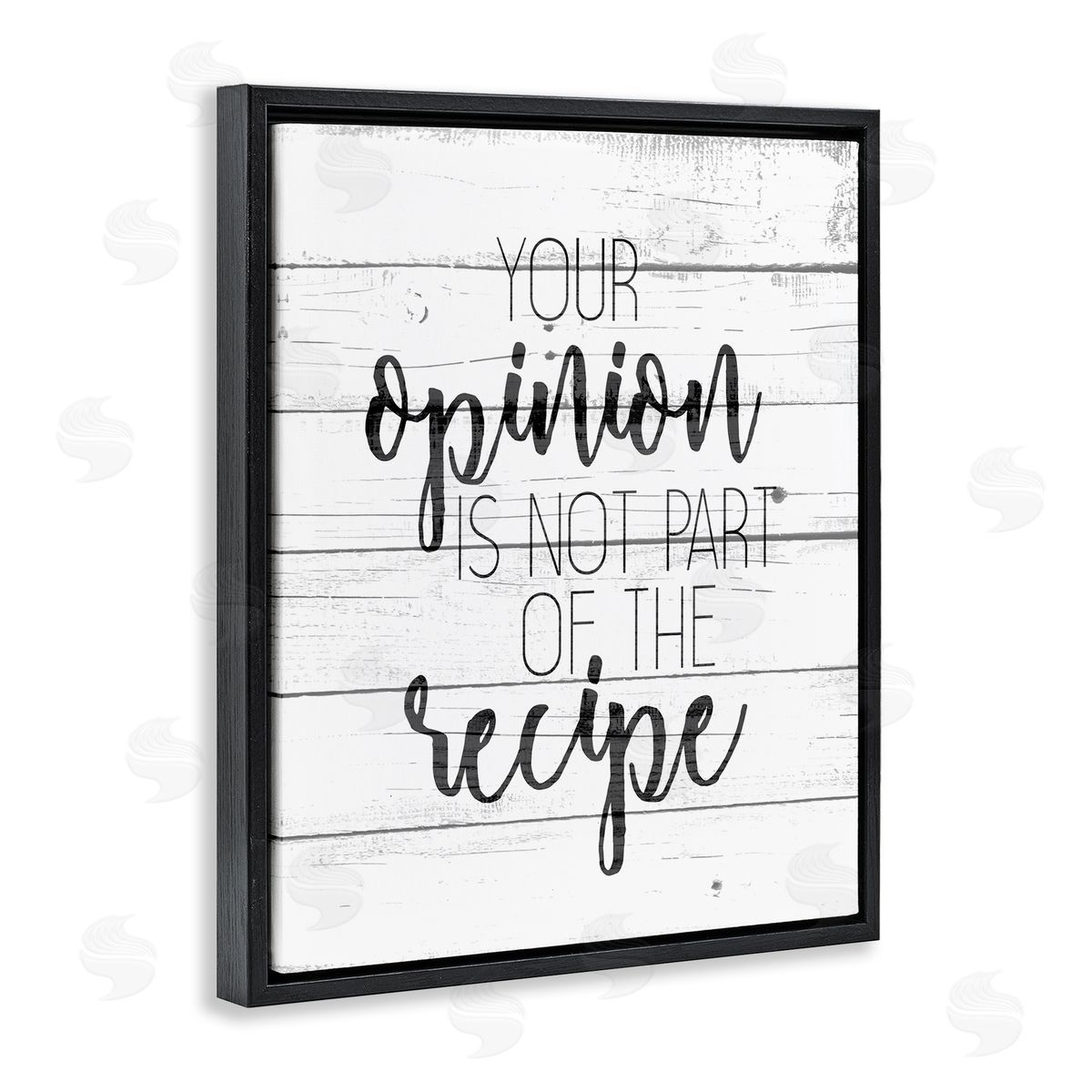Your Opinion is Not the Recipe Black Floating Frame Canvas Wall Art, Home Decor by Kim Allen