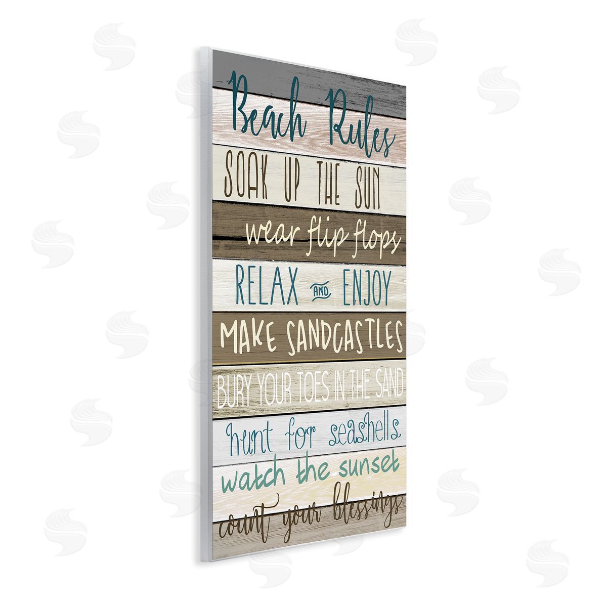 Nautical Fun Beach Rules Wood Plaque Wall Art, Home Decor by Kim Allen