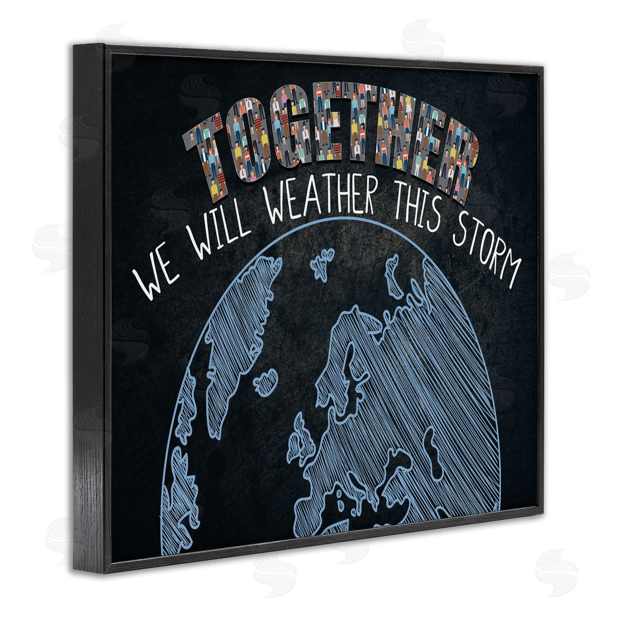 Together We Will Quote Black Frame Print Wall Art, Home Decor by Kim Allen
