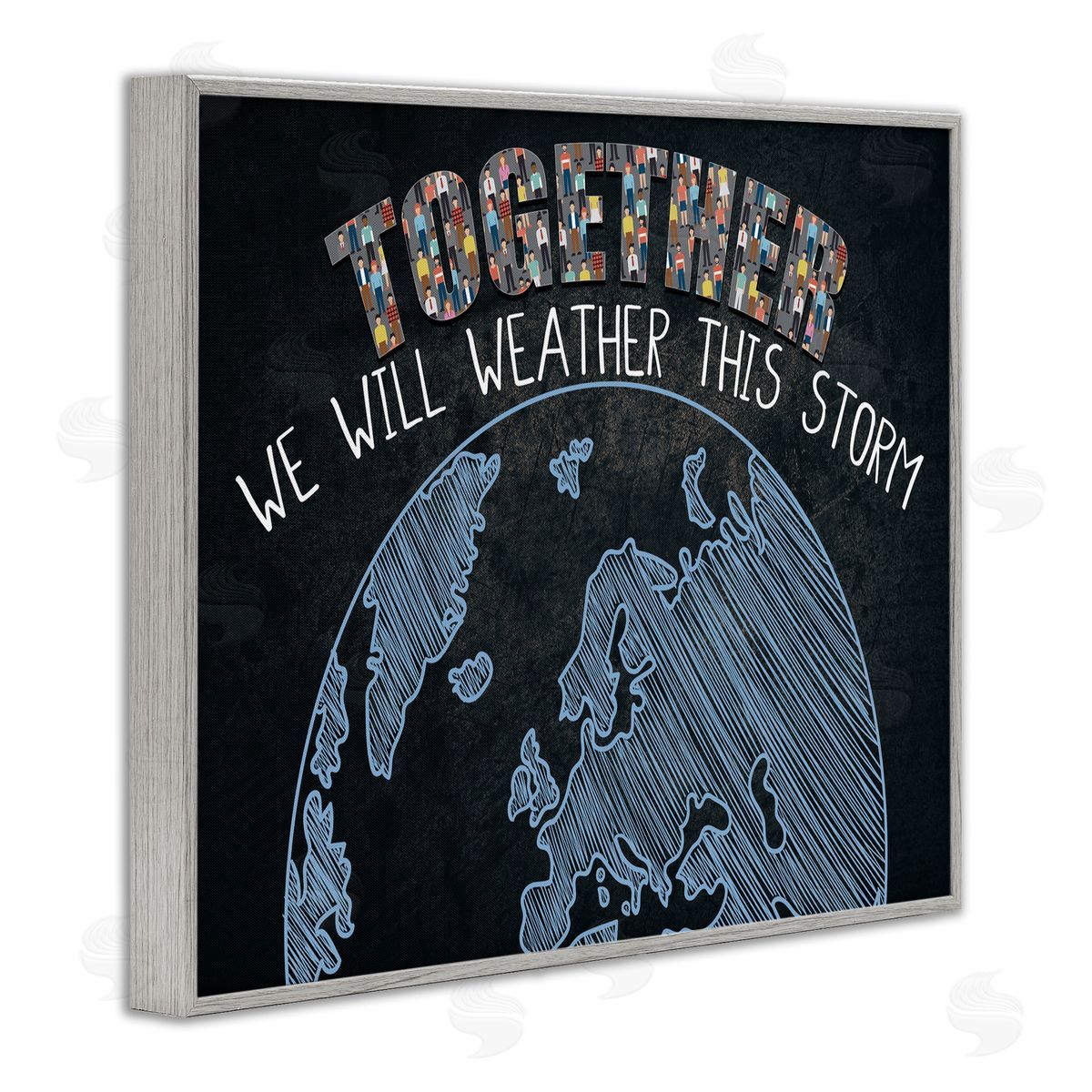 Together We Will Quote Grey Frame Print Wall Art, Home Decor by Kim Allen