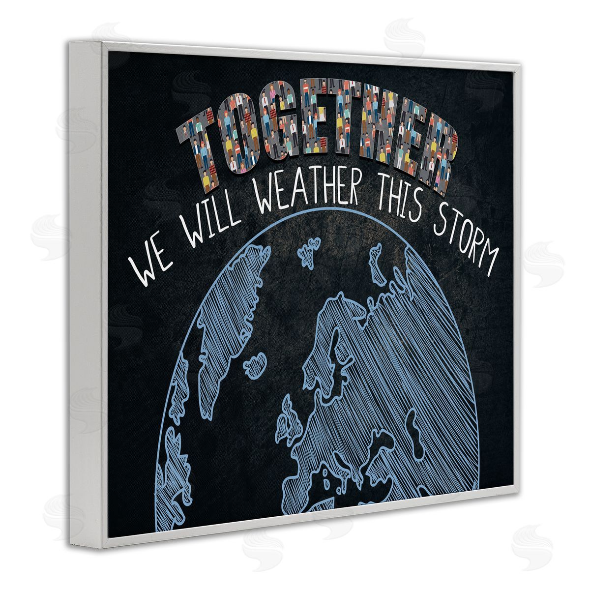 Together We Will Quote White Frame Print Wall Art, Home Decor by Kim Allen