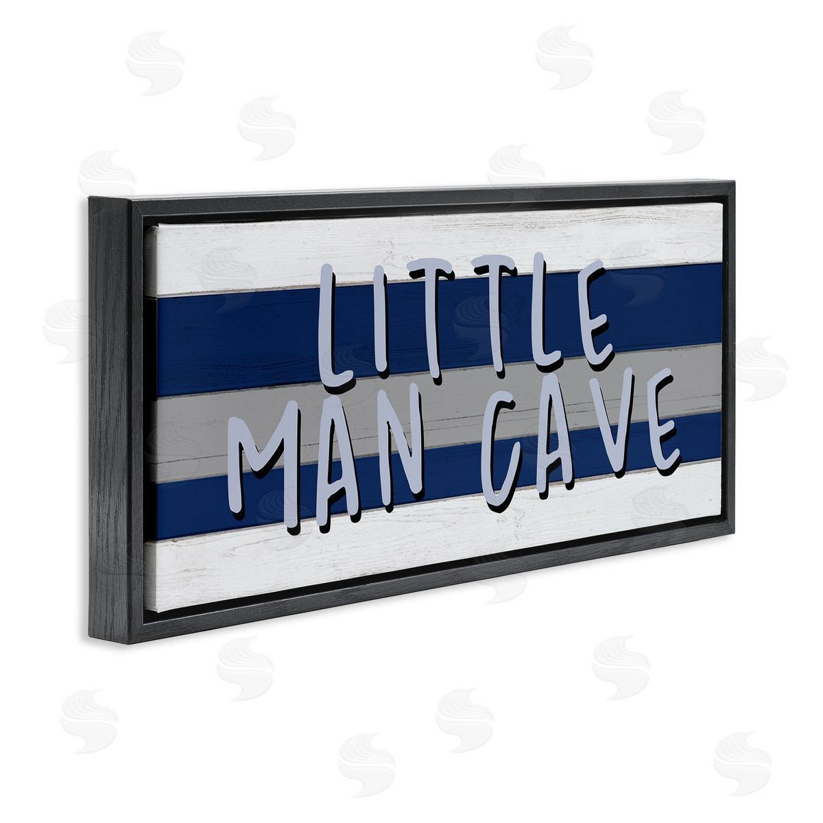 Boy's Little Man Cave Black Floating Frame Canvas Wall Art, Home Decor by Kim Allen