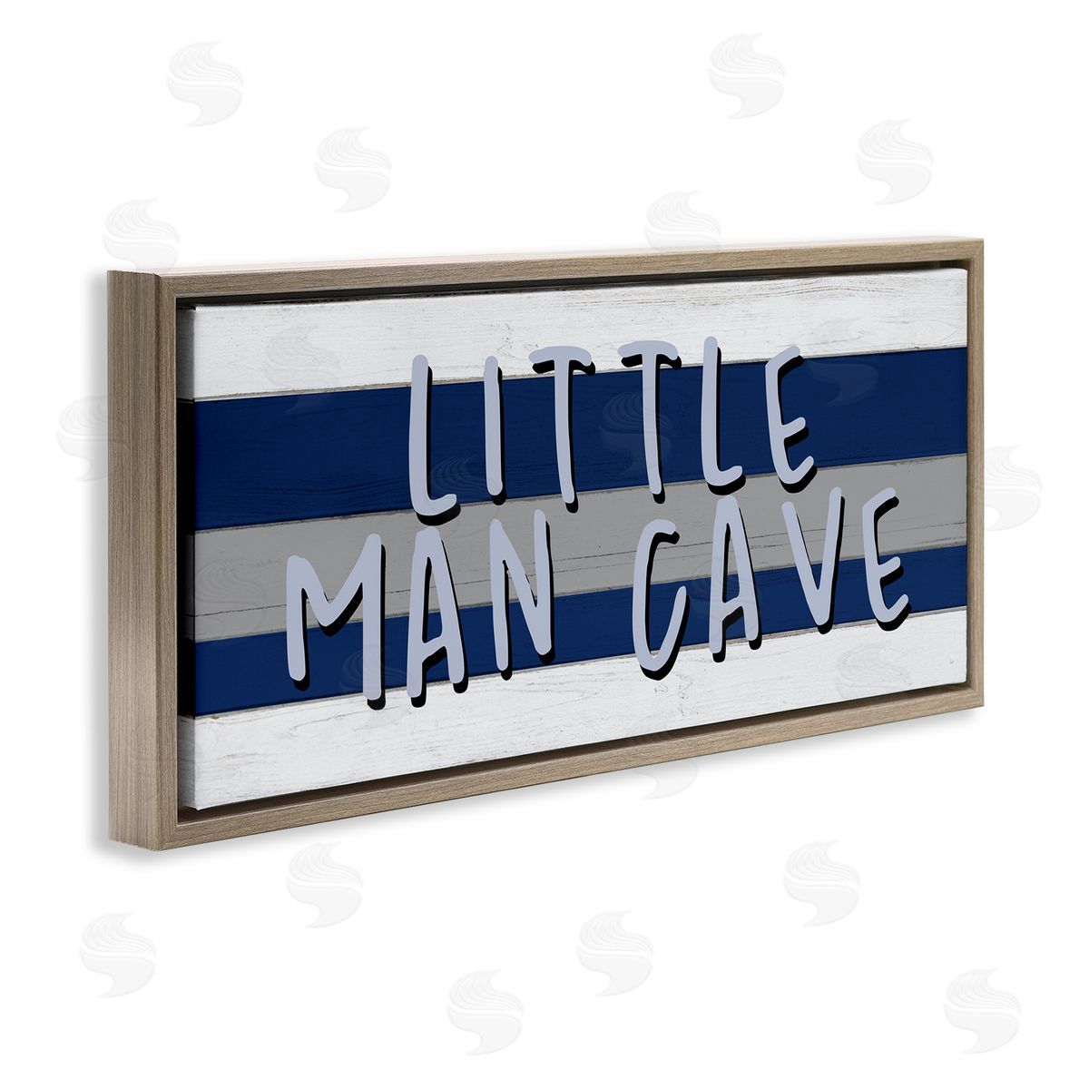 Boy's Little Man Cave Brown Floating Frame Canvas Wall Art, Home Decor by Kim Allen