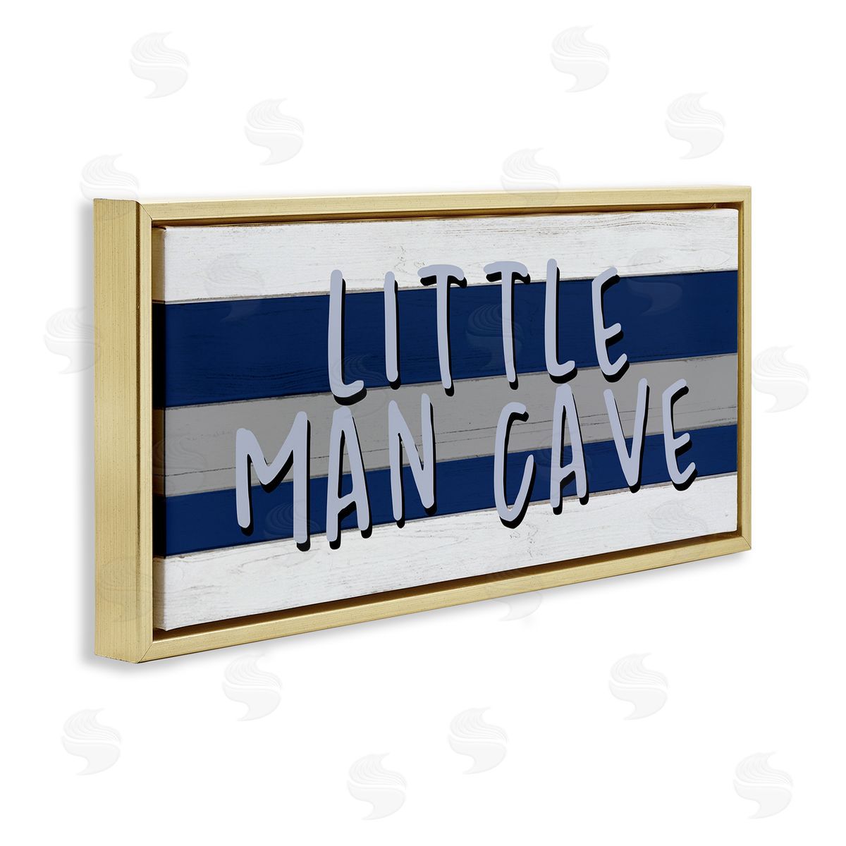 Boy's Little Man Cave Gold Floating Frame Canvas Wall Art, Home Decor by Kim Allen