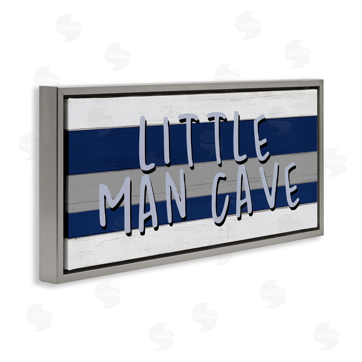 Boy's Little Man Cave Grey Floating Frame Canvas Wall Art, Home Decor by Kim Allen