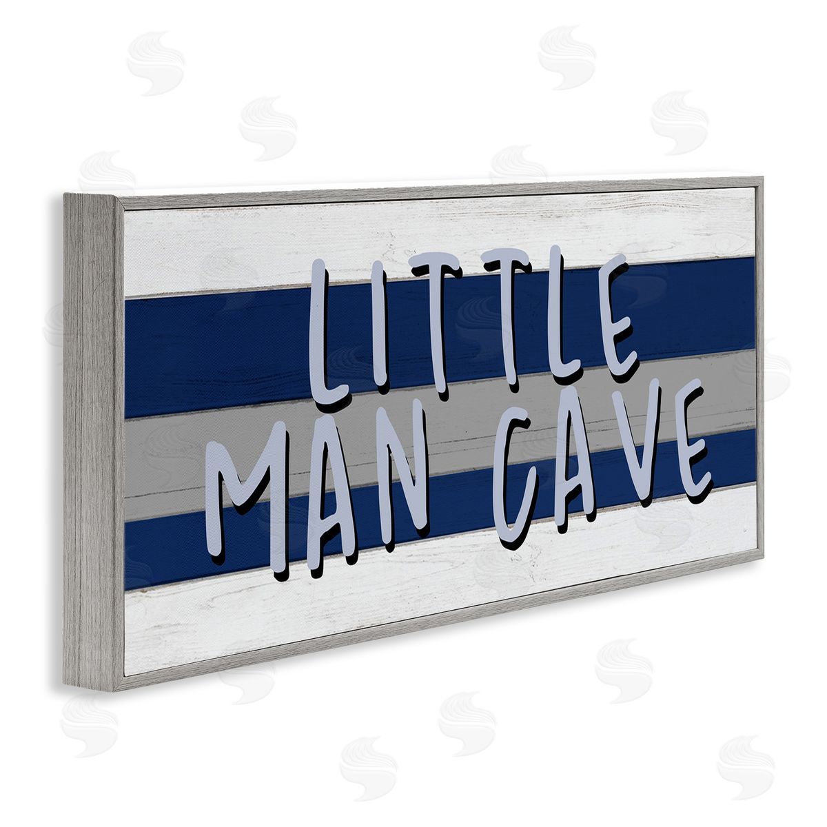 Boy's Little Man Cave Grey Frame Print Wall Art, Home Decor by Kim Allen