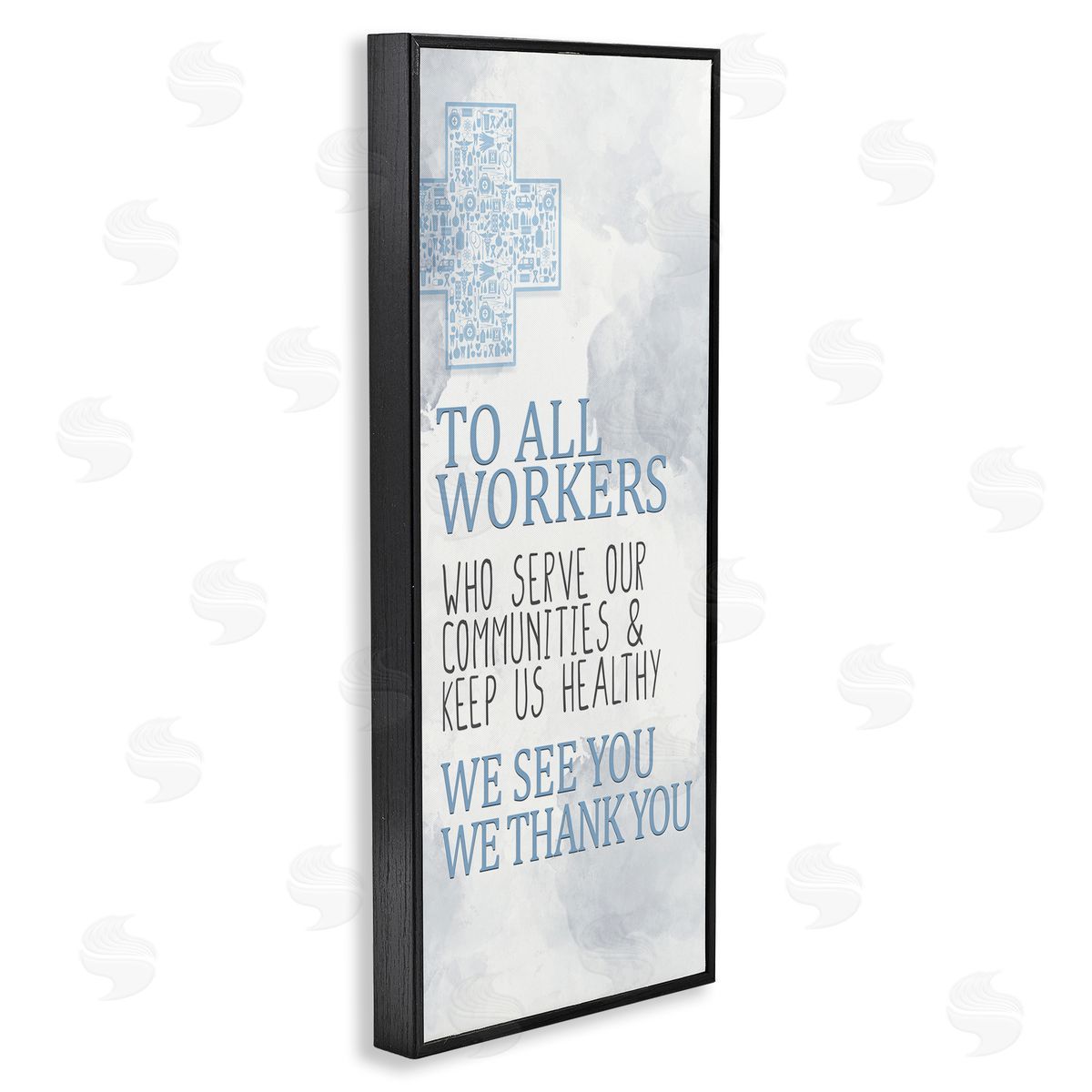 Health Care Worker Gratitude Black Frame Print Wall Art, Home Decor by Kim Allen
