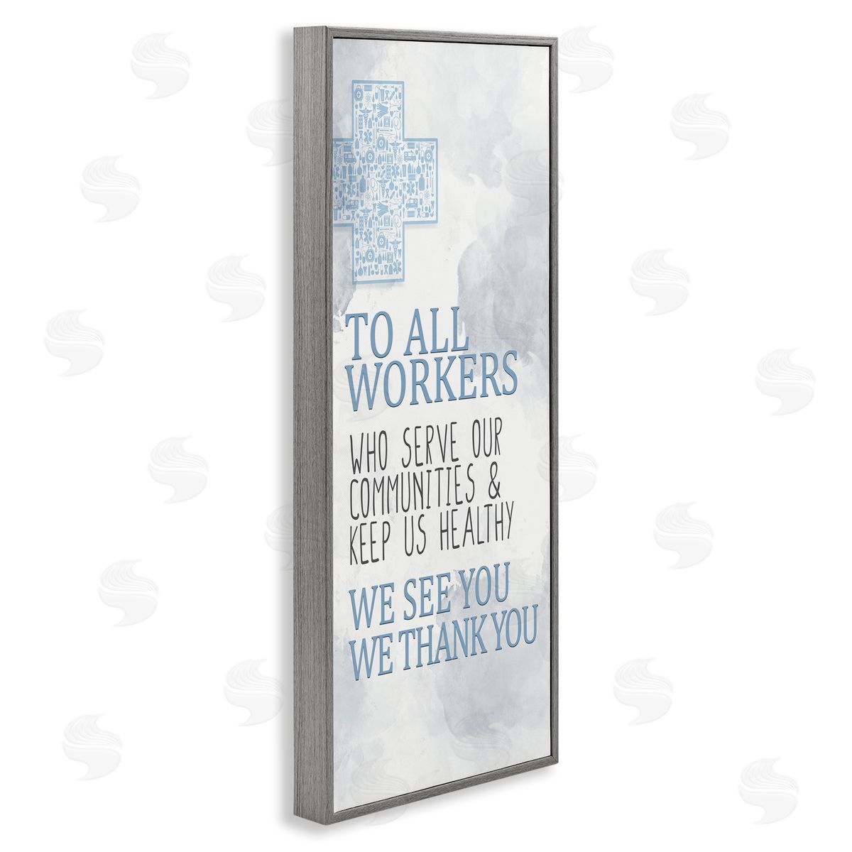 Health Care Worker Gratitude Grey Frame Print Wall Art, Home Decor by Kim Allen