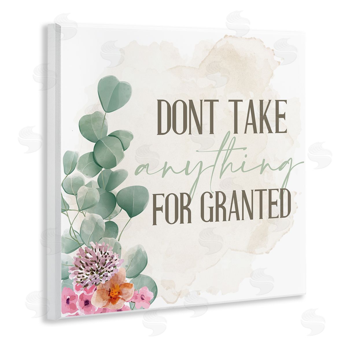 Don't Take for Granted Florals Wood Plaque Wall Art, Home Decor by Kim Allen