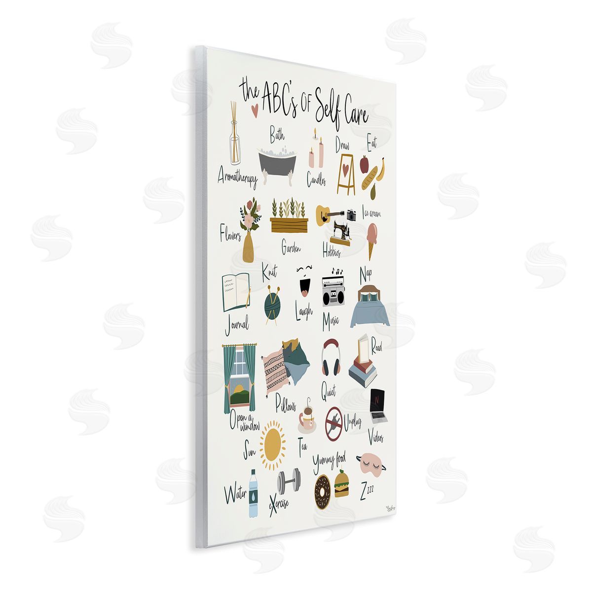 ABC's of Self Care Wood Plaque Wall Art, Home Decor by Gigi Louise