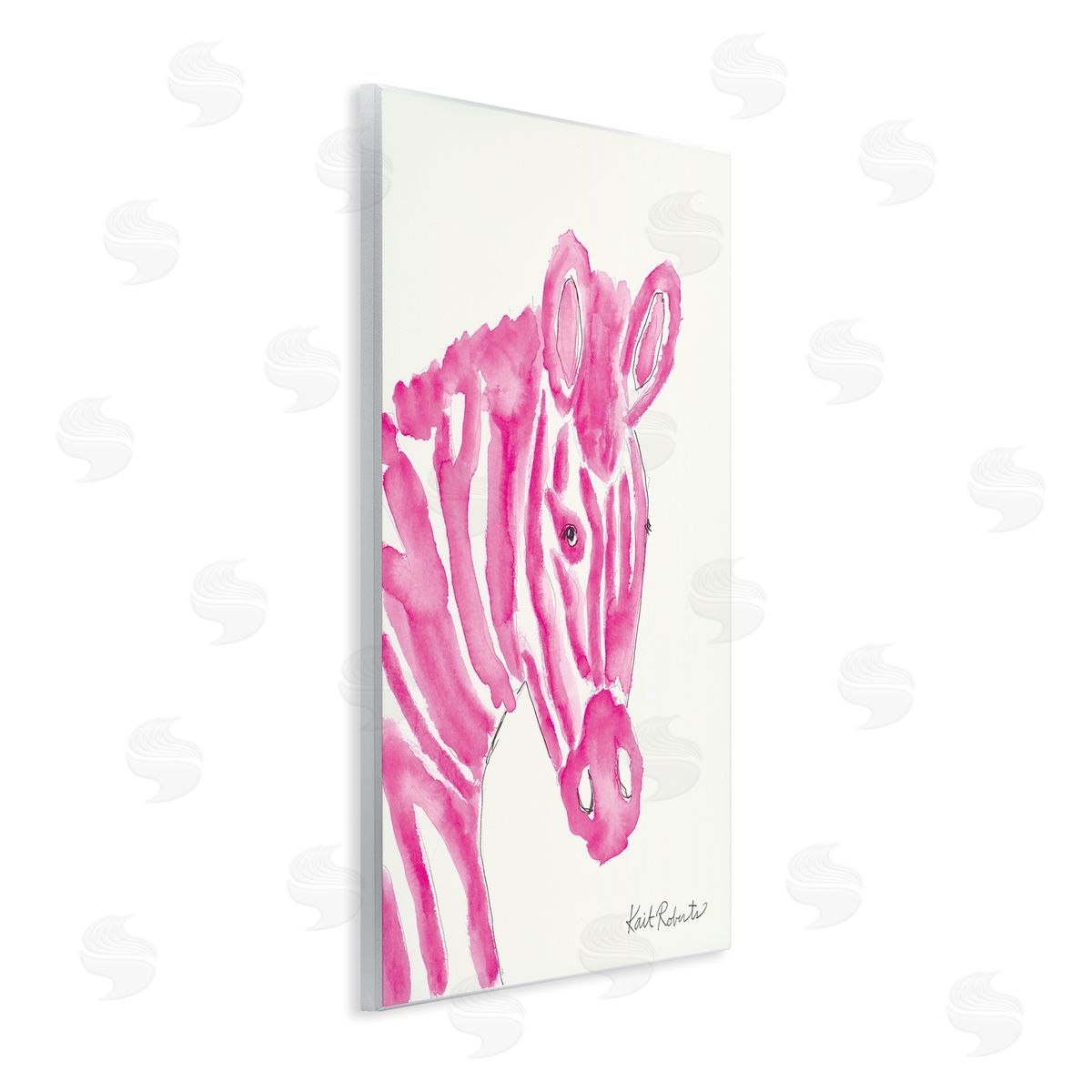 Abstract Zebra Pink Portrait Wood Plaque Wall Art, Home Decor by Kait Roberts