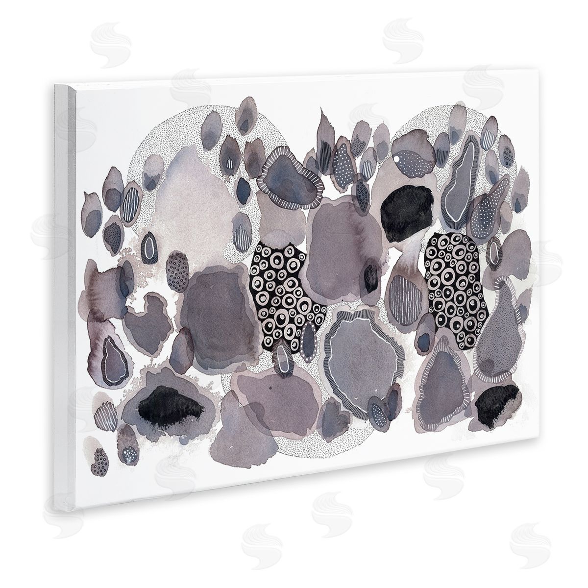 Abstract Grey Black Drips Wood Plaque Wall Art, Home Decor by Kim Rupe