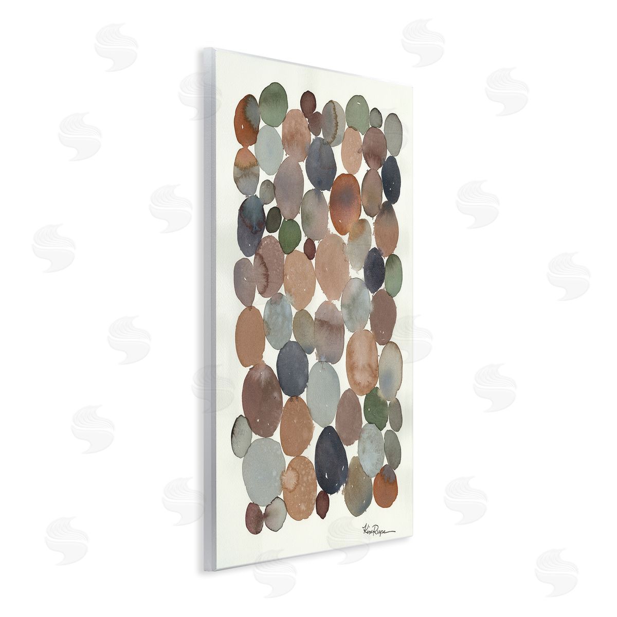 Earth Tone Organic Circles Wood Plaque Wall Art, Home Decor by Kim Rupe