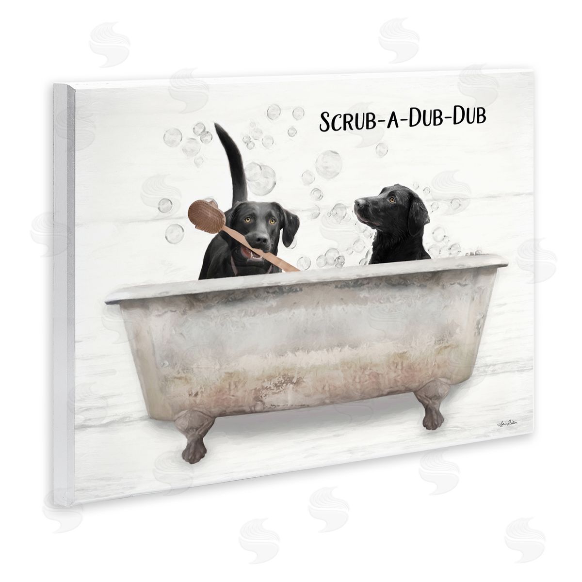 Scrub-A-Dub-Dub Dog Bath Wood Plaque Wall Art, Home Decor by Lori Deiter