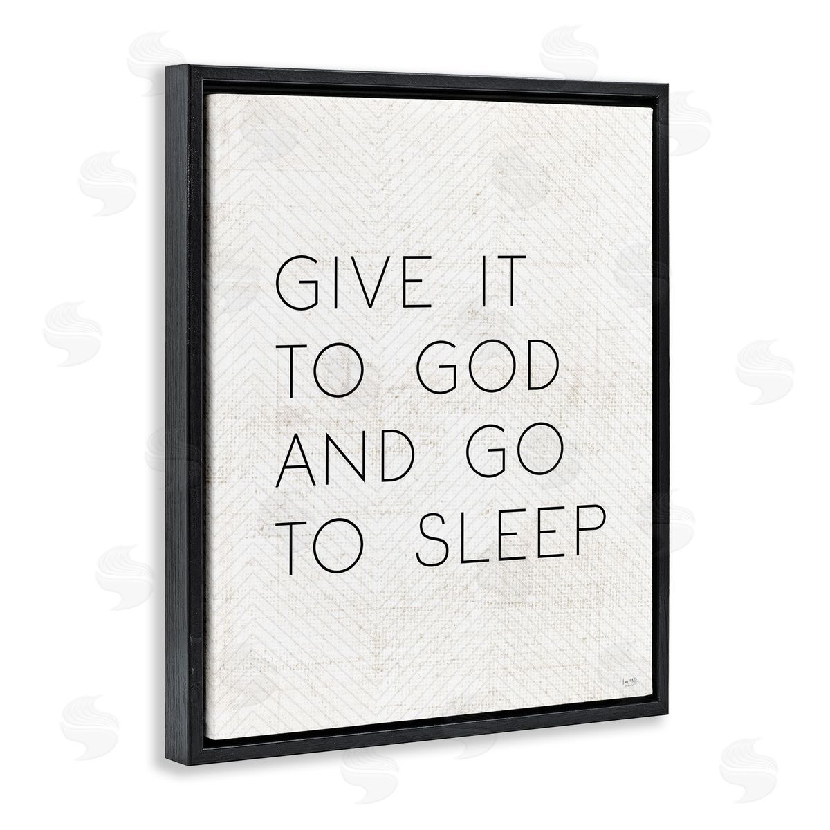 Give it to God and Sleep Black Floating Frame Canvas Wall Art, Home Decor by Lux + Me Designs
