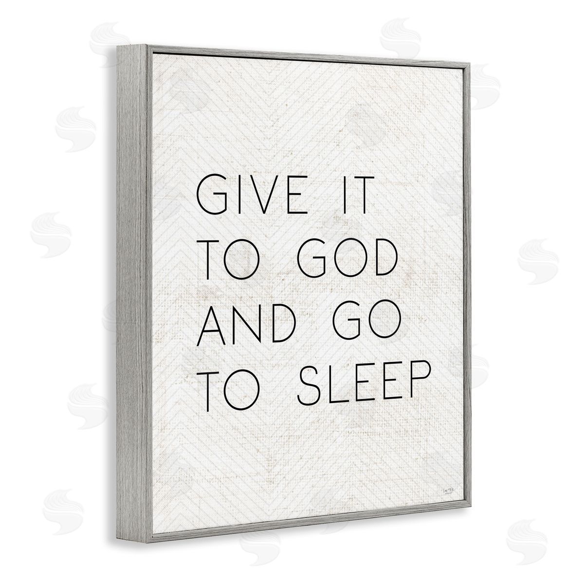 Give it to God and Sleep Grey Frame Print Wall Art, Home Decor by Lux + Me Designs