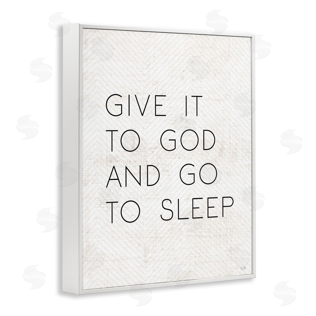 Give it to God and Sleep White Frame Print Wall Art, Home Decor by Lux + Me Designs