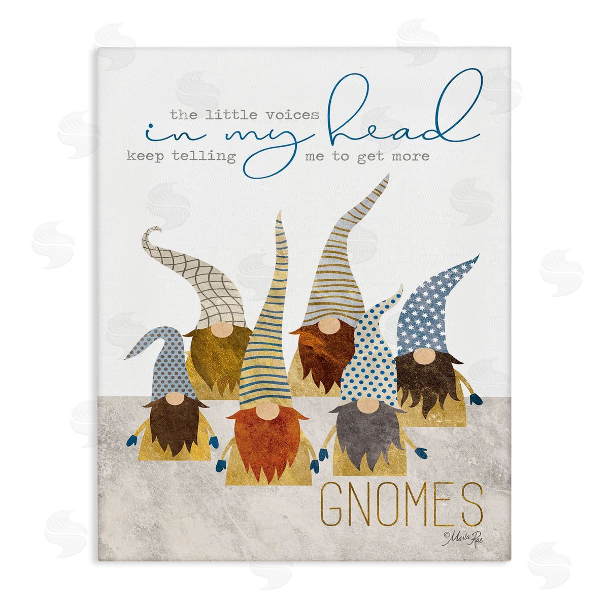 Voices Inside My Head Gnomes Canvas Wall Art, Home Decor by Marla Rae