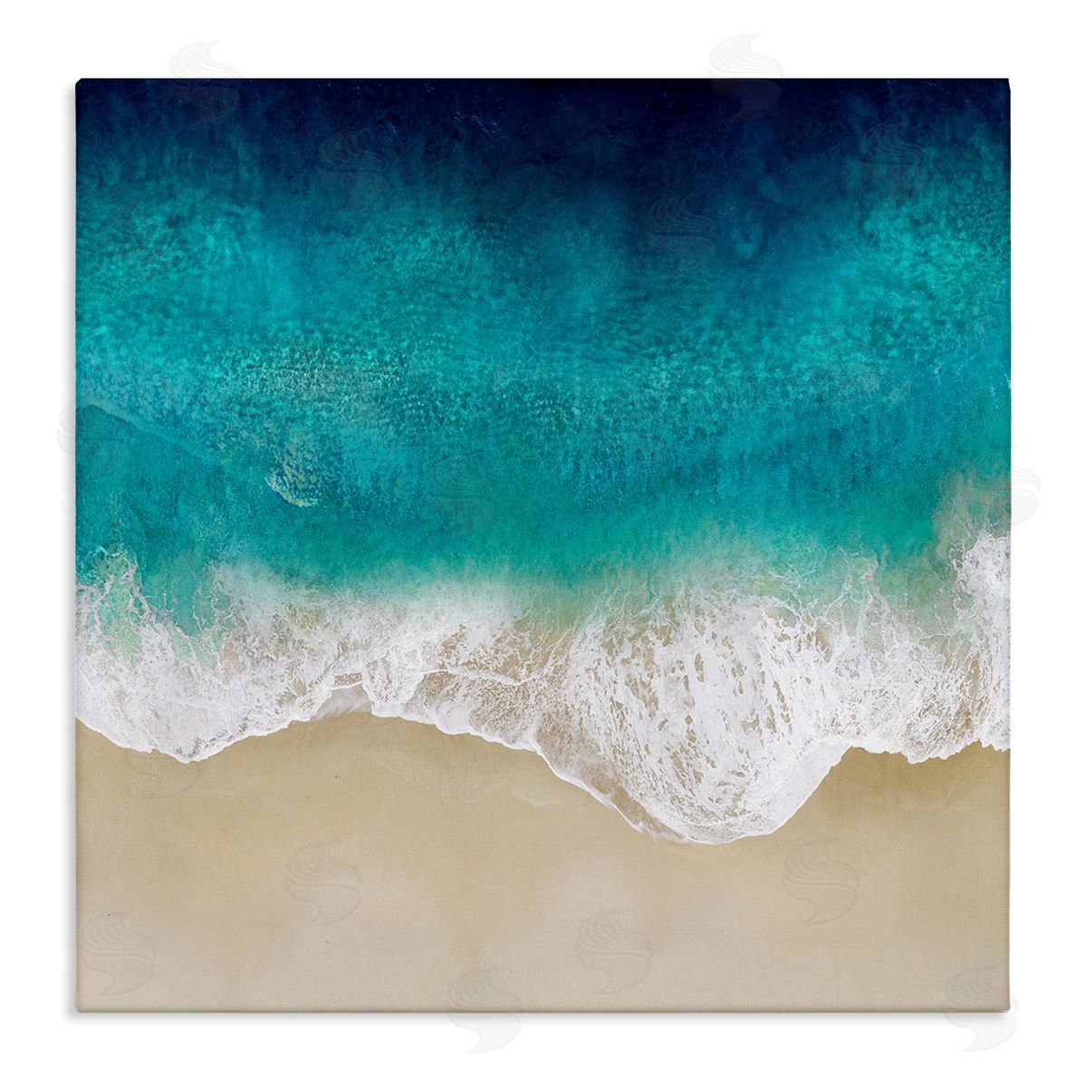 Aerial Tropical Blue Tide Canvas Wall Art, Home Decor by Maggie Olsen