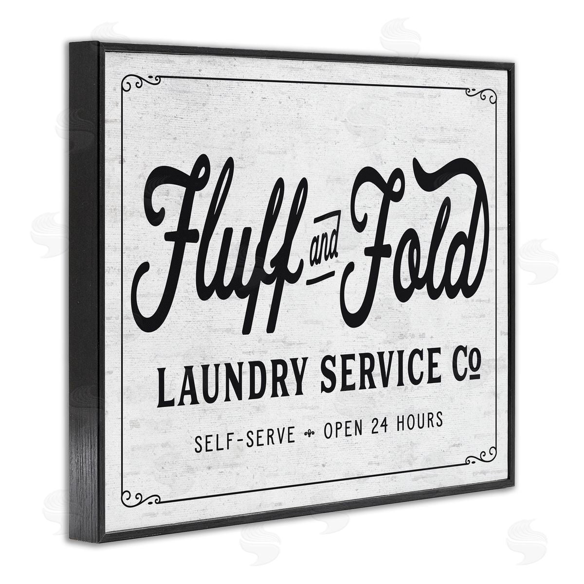 Fluff and Fold Laundry Room Black Frame Print Wall Art, Home Decor by Lettered and Lined