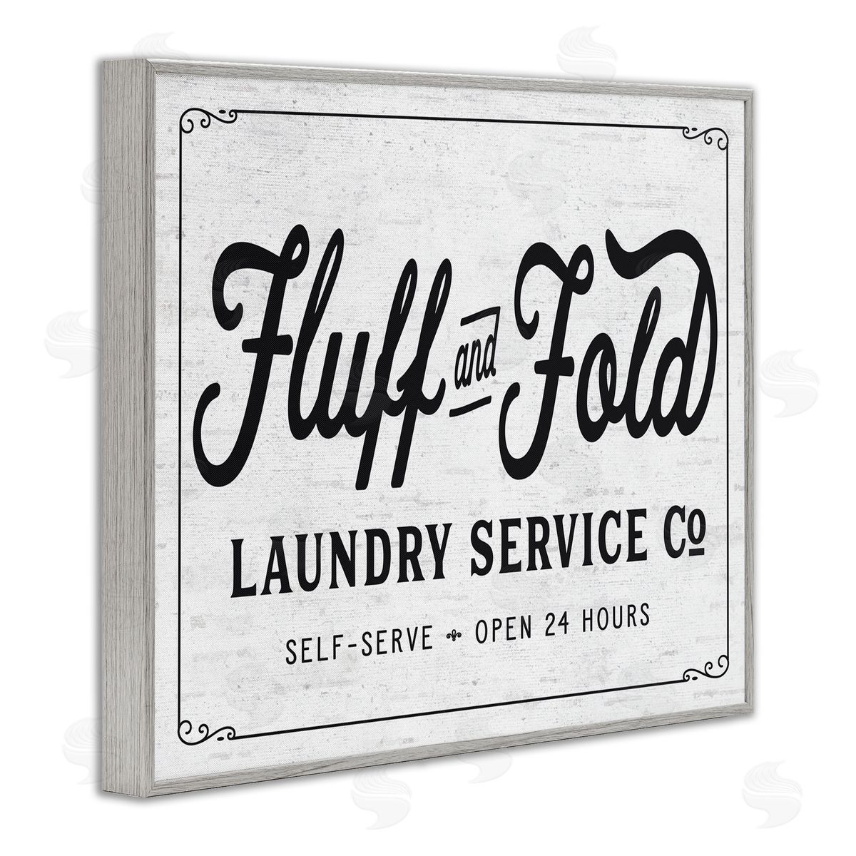 Fluff and Fold Laundry Room Grey Frame Print Wall Art, Home Decor by Lettered and Lined