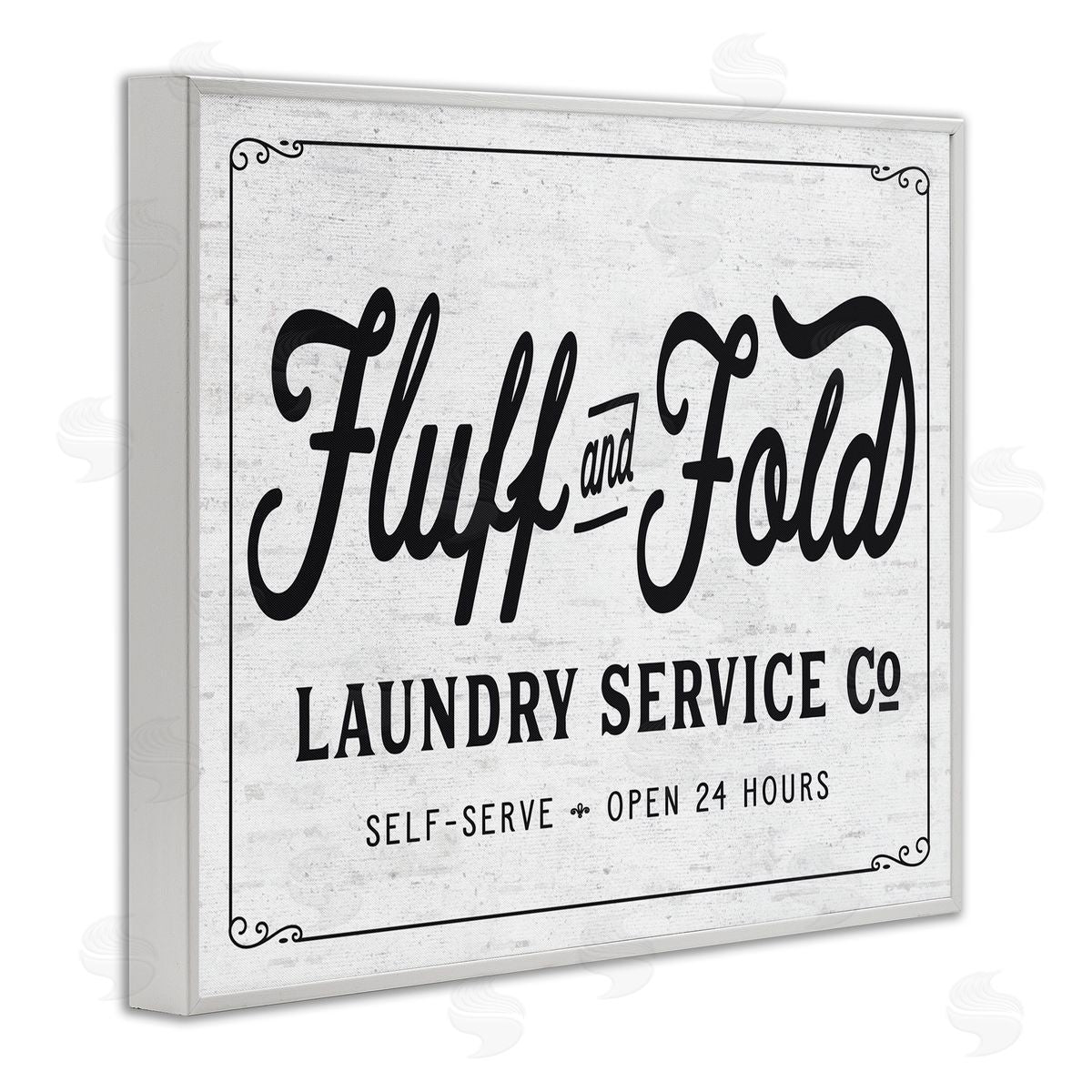 Fluff and Fold Laundry Room White Frame Print Wall Art, Home Decor by Lettered and Lined