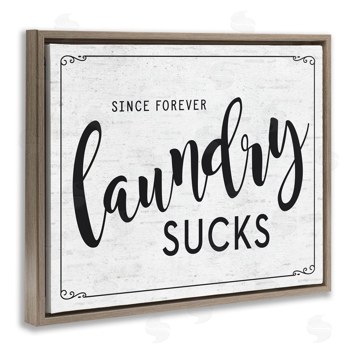 Sassy Laundry Room Sign Brown Floating Frame Canvas Wall Art, Home Decor by Lettered and Lined
