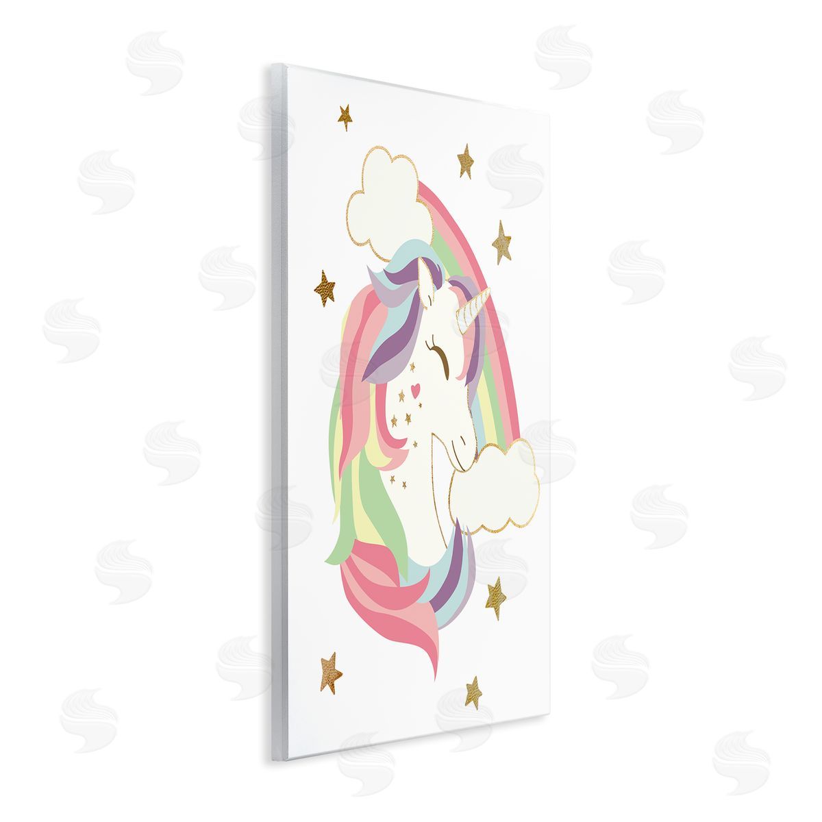 Rainbow Unicorn with Stars Wood Plaque Wall Art, Home Decor by Ziwei Li