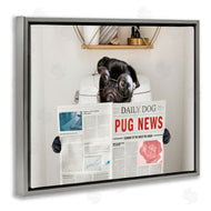 Ziwei Li | Bathroom Pug with Newspaper