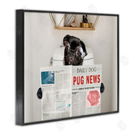 Ziwei Li | Bathroom Pug with Newspaper