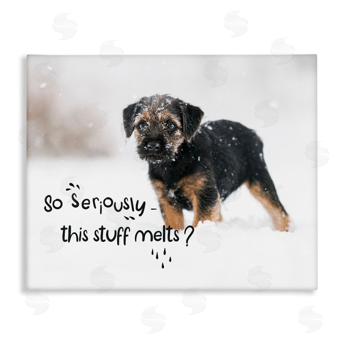 This Stuff Melts Snow Puppy Canvas Wall Art, Home Decor by Ziwei Li