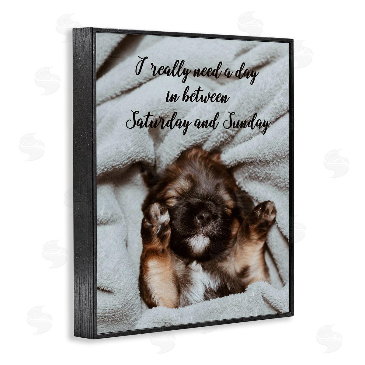 Three Day Weekend Funny Dog Black Frame Print Wall Art, Home Decor by Ziwei Li