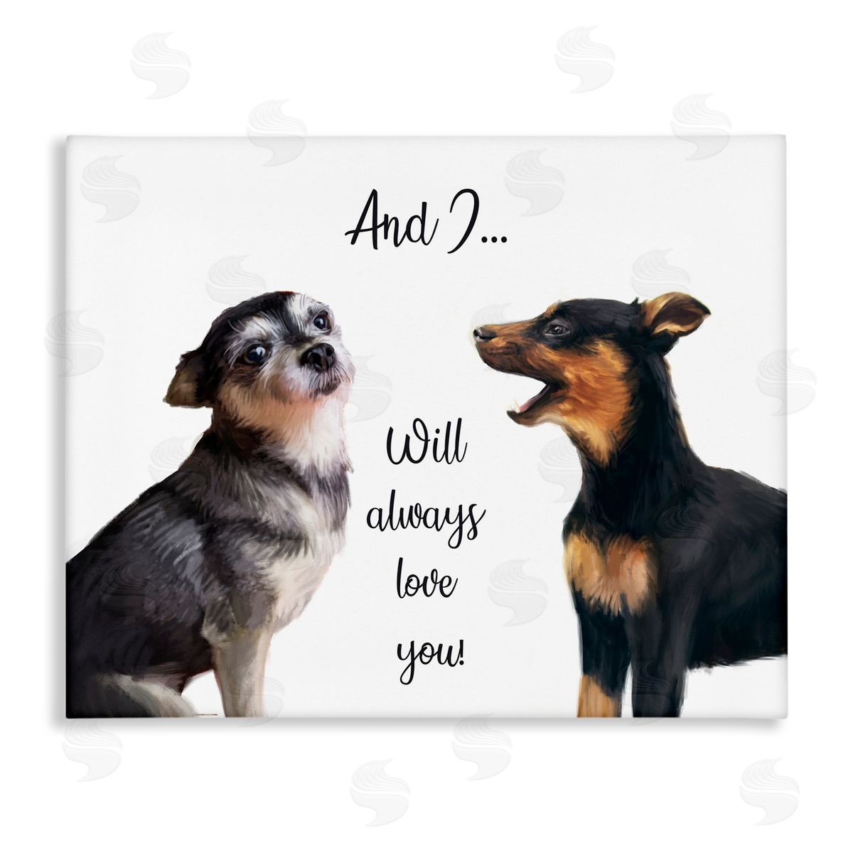 Will Love You Dogs Canvas Wall Art, Home Decor by Ziwei Li
