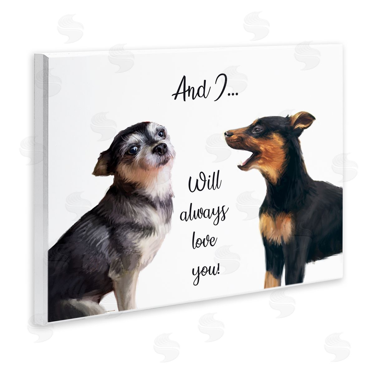Will Love You Dogs Wood Plaque Wall Art, Home Decor by Ziwei Li