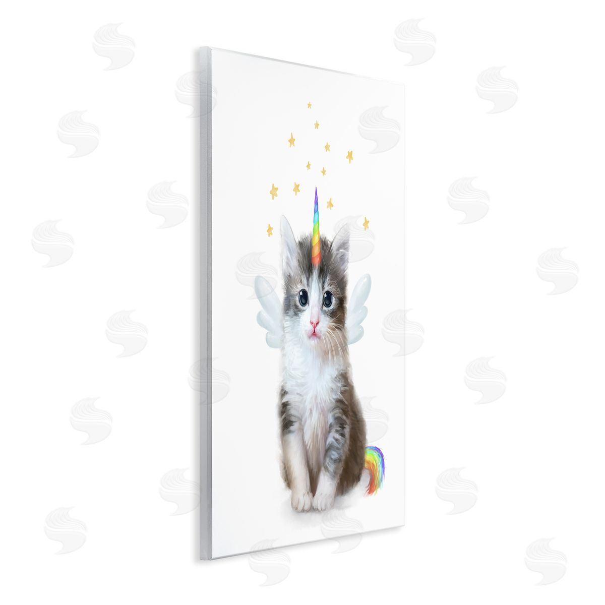 Unicorn Kitten Fantasy Feline Wood Plaque Wall Art, Home Decor by Ziwei Li
