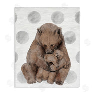 Stupell Studio | Bear and Cub Grey Polka Dot