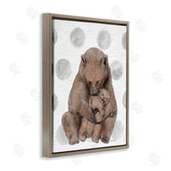 Stupell Studio | Bear and Cub Grey Polka Dot