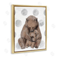Stupell Studio | Bear and Cub Grey Polka Dot