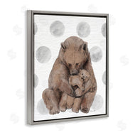Stupell Studio | Bear and Cub Grey Polka Dot